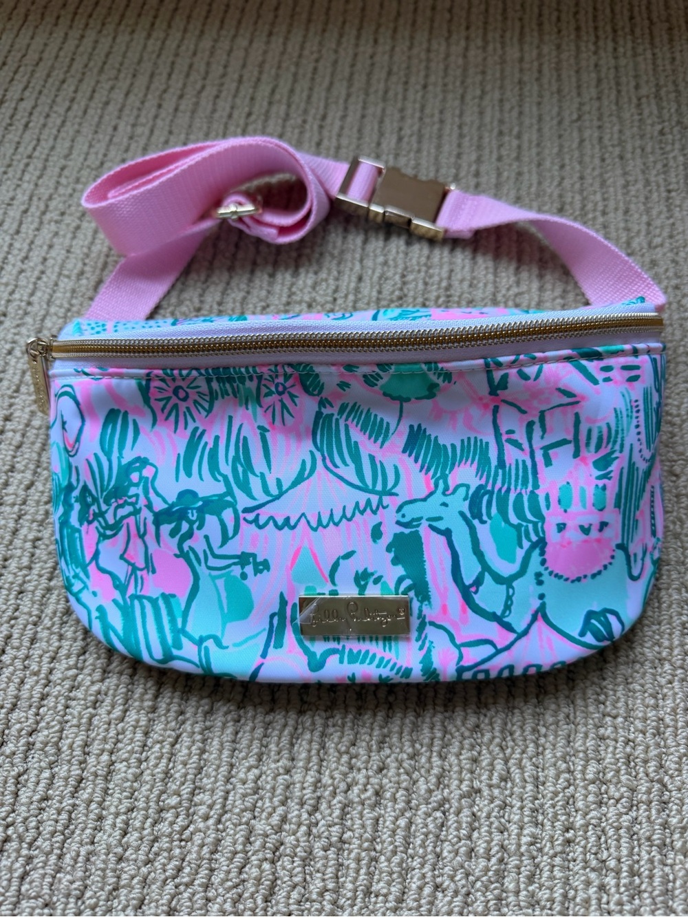 Lilly Pulitzer Pink & Teal Belt Bag